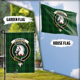 Scottish Dunbar Hunting Tartan Flag with Family Crest - Tartan Garden Flag Scottish Plaid Tartan Plaid - ScotsTee - scotstee.com