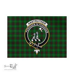 Scottish Anstruther Tartan Flag with Family Crest - Tartan Garden Flag Scottish Plaid Tartan Plaid - ScotsTee - scotstee.com