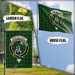 Scottish Anstruther Tartan Flag with Family Crest - Tartan Garden Flag Scottish Plaid Tartan Plaid - ScotsTee - scotstee.com