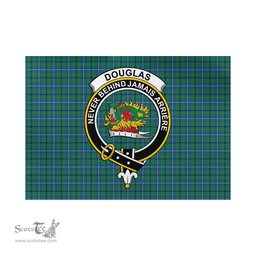 Scottish Douglas Ancient Tartan Flag with Family Crest - Tartan Garden Flag Scottish Plaid Tartan Plaid - ScotsTee - scotstee.com