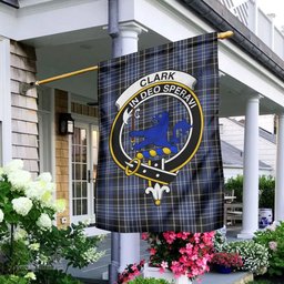Scottish Clark (Lion) Tartan Flag with Family Crest - Tartan Garden Flag Scottish Plaid Tartan Plaid - ScotsTee - scotstee.com