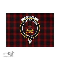 Scottish Cameron Black and Red Tartan Flag with Family Crest - Tartan Garden Flag Scottish Plaid Tartan Plaid - ScotsTee - scotstee.com