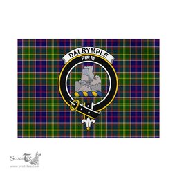 Scottish Dalrymple Tartan Flag with Family Crest - Tartan Garden Flag Scottish Plaid Tartan Plaid - ScotsTee - scotstee.com