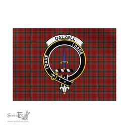 Scottish Dalzell (Dalziel) Tartan Flag with Family Crest - Tartan Garden Flag Scottish Plaid Tartan Plaid - ScotsTee - scotstee.com
