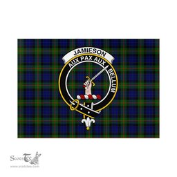 Scottish Jamieson Tartan Flag with Family Crest - Tartan Garden Flag Scottish Plaid Tartan Plaid - ScotsTee - scotstee.com