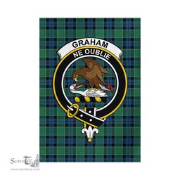 Scottish Graham of Menteith Ancient Tartan Flag with Family Crest - Tartan Garden Flag Scottish Plaid Tartan Plaid - ScotsTee - scotstee.com