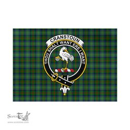 Scottish Cranstoun Tartan Flag with Family Crest - Tartan Garden Flag Scottish Plaid Tartan Plaid - ScotsTee - scotstee.com