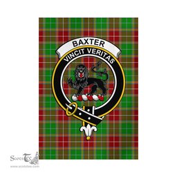 Scottish Baxter Modern Tartan Flag with Family Crest - Tartan Garden Flag Scottish Plaid Tartan Plaid - ScotsTee - scotstee.com