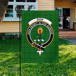 Scottish Don Tartan Flag with Family Crest - Tartan Garden Flag Scottish Plaid Tartan Plaid - ScotsTee - scotstee.com