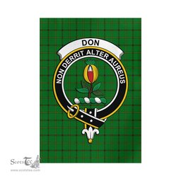 Scottish Don Tartan Flag with Family Crest - Tartan Garden Flag Scottish Plaid Tartan Plaid - ScotsTee - scotstee.com