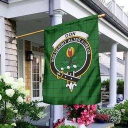 Scottish Don Tartan Flag with Family Crest - Tartan Garden Flag Scottish Plaid Tartan Plaid - ScotsTee - scotstee.com