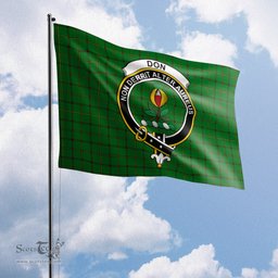 Scottish Don Tartan Flag with Family Crest - Tartan Garden Flag Scottish Plaid Tartan Plaid - ScotsTee - scotstee.com