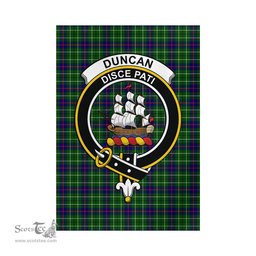 Scottish Duncan Modern Tartan Flag with Family Crest - Tartan Garden Flag Scottish Plaid Tartan Plaid - ScotsTee - scotstee.com