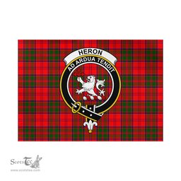 Scottish Heron Tartan Flag with Family Crest - Tartan Garden Flag Scottish Plaid Tartan Plaid - ScotsTee - scotstee.com