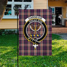 Scottish Carnegie Tartan Flag with Family Crest - Tartan Garden Flag Scottish Plaid Tartan Plaid - ScotsTee - scotstee.com