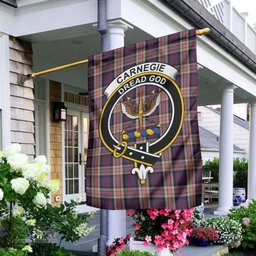 Scottish Carnegie Tartan Flag with Family Crest - Tartan Garden Flag Scottish Plaid Tartan Plaid - ScotsTee - scotstee.com