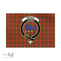 Scottish Bruce Modern Tartan Flag with Family Crest - Tartan Garden Flag Scottish Plaid Tartan Plaid - ScotsTee - scotstee.com