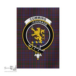 Scottish Cumming Tartan Flag with Family Crest - Tartan Garden Flag Scottish Plaid Tartan Plaid - ScotsTee - scotstee.com