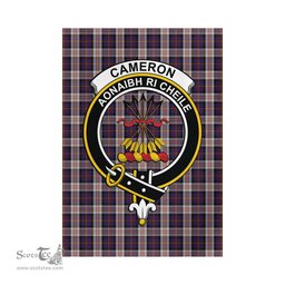 Scottish Cameron of Erracht Dress Tartan Flag with Family Crest - Tartan Garden Flag Scottish Plaid Tartan Plaid - ScotsTee - scotstee.com