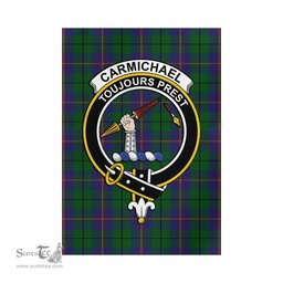 Scottish Carmichael Tartan Flag with Family Crest - Tartan Garden Flag Scottish Plaid Tartan Plaid - ScotsTee - scotstee.com