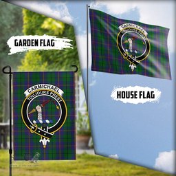 Scottish Carmichael Tartan Flag with Family Crest - Tartan Garden Flag Scottish Plaid Tartan Plaid - ScotsTee - scotstee.com