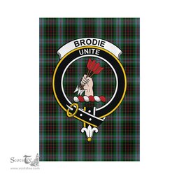 Scottish Brodie Hunting Tartan Flag with Family Crest - Tartan Garden Flag Scottish Plaid Tartan Plaid - ScotsTee - scotstee.com