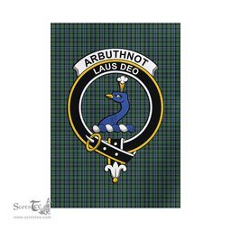 Scottish Arbuthnot Tartan Flag with Family Crest - Tartan Garden Flag Scottish Plaid Tartan Plaid - ScotsTee - scotstee.com