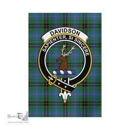 Scottish Davidson Ancient Tartan Flag with Family Crest - Tartan Garden Flag Scottish Plaid Tartan Plaid - ScotsTee - scotstee.com