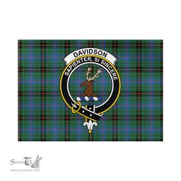 Scottish Davidson Ancient Tartan Flag with Family Crest - Tartan Garden Flag Scottish Plaid Tartan Plaid - ScotsTee - scotstee.com
