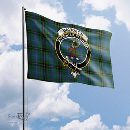 Scottish Davidson Ancient Tartan Flag with Family Crest - Tartan Garden Flag Scottish Plaid Tartan Plaid - ScotsTee - scotstee.com