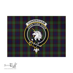 Scottish Cunningham Hunting Tartan Flag with Family Crest - Tartan Garden Flag Scottish Plaid Tartan Plaid - ScotsTee - scotstee.com
