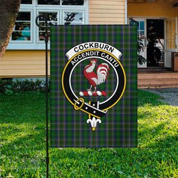 Scottish Cockburn Tartan Flag with Family Crest - Tartan Garden Flag Scottish Plaid Tartan Plaid - ScotsTee - scotstee.com