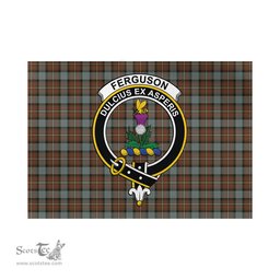 Scottish Ferguson Weathered Tartan Flag with Family Crest - Tartan Garden Flag Scottish Plaid Tartan Plaid - ScotsTee - scotstee.com