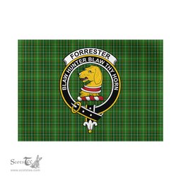 Scottish Forrester or Foster Hunting Tartan Flag with Family Crest - Tartan Garden Flag Scottish Plaid Tartan Plaid - ScotsTee - scotstee.com