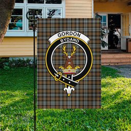 Scottish Gordon Weathered Tartan Flag with Family Crest - Tartan Garden Flag Scottish Plaid Tartan Plaid - ScotsTee - scotstee.com
