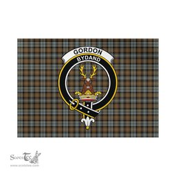Scottish Gordon Weathered Tartan Flag with Family Crest - Tartan Garden Flag Scottish Plaid Tartan Plaid - ScotsTee - scotstee.com