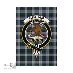 Scottish Graham Dress Tartan Flag with Family Crest - Tartan Garden Flag Scottish Plaid Tartan Plaid - ScotsTee - scotstee.com