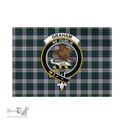 Scottish Graham Dress Tartan Flag with Family Crest - Tartan Garden Flag Scottish Plaid Tartan Plaid - ScotsTee - scotstee.com