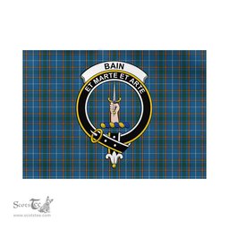 Scottish Bain Tartan Flag with Family Crest - Tartan Garden Flag Scottish Plaid Tartan Plaid - ScotsTee - scotstee.com
