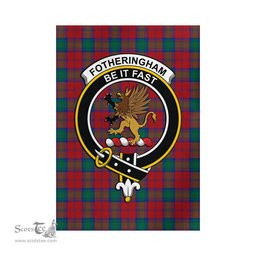 Scottish Fotheringham Modern Tartan Flag with Family Crest - Tartan Garden Flag Scottish Plaid Tartan Plaid - ScotsTee - scotstee.com