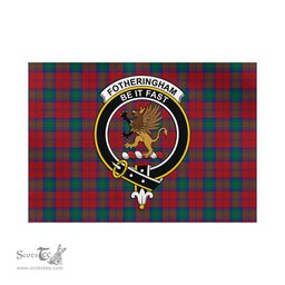 Scottish Fotheringham Modern Tartan Flag with Family Crest - Tartan Garden Flag Scottish Plaid Tartan Plaid - ScotsTee - scotstee.com