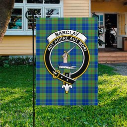 Scottish Barclay Hunting Ancient Tartan Flag with Family Crest - Tartan Garden Flag Scottish Plaid Tartan Plaid - ScotsTee - scotstee.com