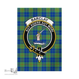 Scottish Barclay Hunting Ancient Tartan Flag with Family Crest - Tartan Garden Flag Scottish Plaid Tartan Plaid - ScotsTee - scotstee.com
