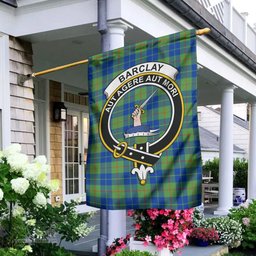 Scottish Barclay Hunting Ancient Tartan Flag with Family Crest - Tartan Garden Flag Scottish Plaid Tartan Plaid - ScotsTee - scotstee.com