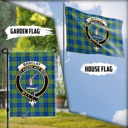 Scottish Barclay Hunting Ancient Tartan Flag with Family Crest - Tartan Garden Flag Scottish Plaid Tartan Plaid - ScotsTee - scotstee.com