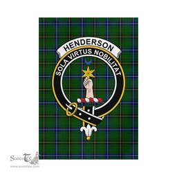 Scottish Henderson Modern Tartan Flag with Family Crest - Tartan Garden Flag Scottish Plaid Tartan Plaid - ScotsTee - scotstee.com