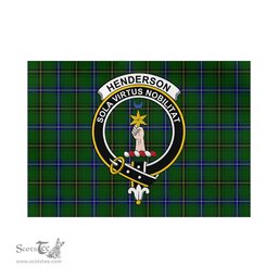Scottish Henderson Modern Tartan Flag with Family Crest - Tartan Garden Flag Scottish Plaid Tartan Plaid - ScotsTee - scotstee.com