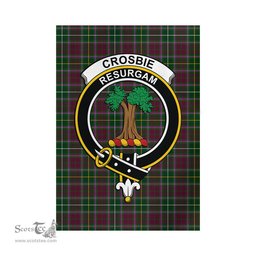 Scottish Crosbie Tartan Flag with Family Crest - Tartan Garden Flag Scottish Plaid Tartan Plaid - ScotsTee - scotstee.com