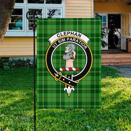 Scottish Clephan Tartan Flag with Family Crest - Tartan Garden Flag Scottish Plaid Tartan Plaid - ScotsTee - scotstee.com