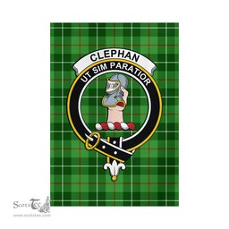 Scottish Clephan Tartan Flag with Family Crest - Tartan Garden Flag Scottish Plaid Tartan Plaid - ScotsTee - scotstee.com